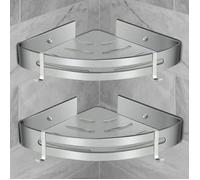 tagre de Douche dAngle Rangement Douche Adhsif en Aluminium Organiseur pour Shampoing Triangle 2 couleurs multiples