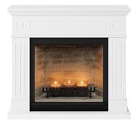 TAGU Cheminée électrique à bougies parfumées - LARSEN Zenflame - Effets flammes et crépitement - Blanc Blanc G