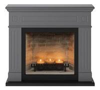 TAGU Cheminée électrique à bougies parfumées - LARSEN Zenflame - Effets flammes et crépitement - Gris Gris G