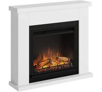 TAGU Frode Cheminée électrique avec PowerFlame, Chauffage et Thermostat, minuterie 7 Jours, Effet Flamme LED, télécommande (Blanc Pur)