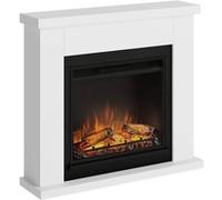 Tagu Cheminée électrique Frode – PowerFlame 1500W, thermostat, minuterie 7j, télécommande – Blanc Pur