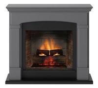 TAGU Cheminée électrique connectée 1400W - HELMI Powerflame 2 - effets flammes 3D et crépitement - Gris Gris G