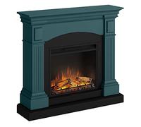 TAGU Magna Cheminée électrique avec PowerFlame, Chauffage et Thermostat, minuterie 7 Jours, Effet Flamme LED, télécommande (Turquoise Doux)