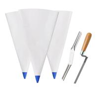 Tahikem Lot de 3 sacs pour mortier de maçonnerie - 30,5 x 61 cm - Résistants aux déchirures - Avec pointe de perforation - Sac de coulis pour installation de carrelage, sac de jointoiement (30,5 x 61