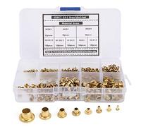 Taidda "650 Pièces Oeillets en Laiton Rivets Kit de Boutonnière en Métal Creux pour le Travail des Métaux de Vêtements 50 * M3 X 3, 50 * M4 X 4, * M5 4, 100 * M0,9 2,5, 100 * M1,3 2,5, * M1, * M2