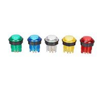 Taidda Boutons Poussoirs Lumineux LED pour Machine de Jeu, Matériau ABS Durable, 5 Pièces Rouge, Jaune, Blanc, Vert, Bleu pour Consoles D'anime (12V)