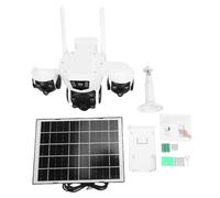 Taidda Caméra Solaire, Détection Humaine à Triple Objectif 8K avec Charge Solaire, Double éclairage, Télécommande, Caméra Extérieure WiFi Rotative Multi-Angle avec Application pour la
