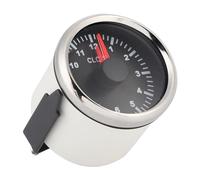 Taidda Horloge Universelle à Rétroéclairage Rouge de 0 à 12 Heures pour Voiture, Bateau, Yacht, Cadran en Acier Inoxydable de 52 Mm pour Tableau de Bord de Montre Automatique - Compatible avec