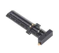 Taidda Jauge de Traçage de Type T, Alliage D'aluminium Durable, Règle de Marquage à Double Ligne à Réglage Facile pour la Mesure du Travail du Bois, 1 unité (BLACK)