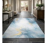 Taidianolp Tapis Salon Décoration,Abstrait Bleu, Blanc, Jaune, 200 x 300 cm,Grand Tapis pour Décoratif Salle de séjour Chambre, Canapé Lit Sofa