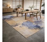 Taidianolp Tapis Salon Décoration,Abstrait Moderne Beige, Bleu, Marron, 180 x 270 cm,Tapis Doux Poils Courts Lavable, Dessous antidérapant,