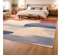 Taidianolp Tapis Salon Décoration,Abstrait Moderne Beige, Bleu, Rouge, Gris, 200 x 300 cm,Grand Tapis pour Décoratif Salle de séjour Chambre, Canapé Lit Sofa