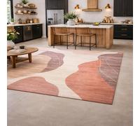 Taidianolp Tapis Salon Décoration,Abstrait Moderne Beige, Couleurs Neutres, Rouge Clair, Violet, 180 x 260 cm,Grand Tapis Chambre Moderne à Poils Ras Moquette,Lavable en Machine