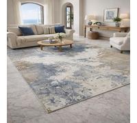 Taidianolp Tapis Salon Décoration,Abstrait Moderne Bleu, Gris, Beige, Blanc, Marron, 180 x 270 cm,Tapis Doux Poils Courts Lavable, Dessous antidérapant,