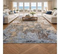 Taidianolp Tapis Salon Décoration,Abstrait Moderne Bleu, Gris, Beige, Marron, 180 x 270 cm,Tapis Doux Poils Courts Lavable, Dessous antidérapant,