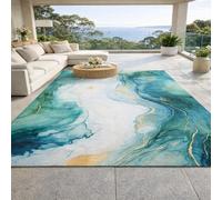 Taidianolp Tapis Salon Décoration,Abstrait Moderne Bleu, Jaune, Blanc, 180 x 270 cm,Tapis Doux Poils Courts Lavable, Dessous antidérapant,