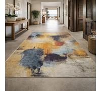 Taidianolp Tapis Salon Décoration,Abstrait Moderne Jaune, Bleu, Rouge, Violet, Beige, 180 x 260 cm,Grand Tapis Chambre Moderne à Poils Ras Moquette,Lavable en Machine