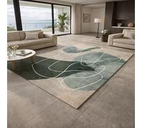 Taidianolp Tapis Salon Décoration,Abstrait Moderne Vert, Blanc, Beige, 200 x 300 cm,Grand Tapis pour Décoratif Salle de séjour Chambre, Canapé Lit Sofa