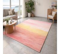 Taidianolp Tapis Salon Décoration,Abstrait Rose, Jaune, Rouge Clair, 180 x 260 cm,Grand Tapis Chambre Moderne à Poils Ras Moquette,Lavable en Machine