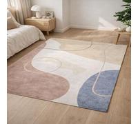 Taidianolp Tapis Salon Décoration,Art Décoratifs Abstrait Moderne Beige, Rouge Clair, Bleu, Blanc, Rose, 200 x 300 cm,Grand Tapis pour Décoratif Salle de séjour Chambre, Canapé Lit Sofa
