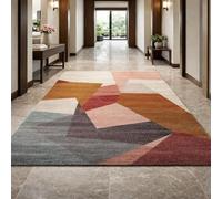 Taidianolp Tapis Salon Décoration,Art Décoratifs géométrique Abstrait Moderne Rose Rouge Orange Blanc Gris Bleu, 180 x 260 cm,Grand Tapis Chambre Moderne à Poils Ras Moquette,Lavable en Machine
