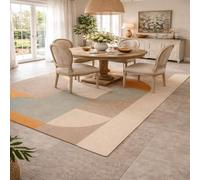Taidianolp Tapis Salon Décoration,Carpet géométrique Moderne Beige, Gris et Bleu, Couleurs Neutres, 120 x 200 cm,Tapis Chambre Décoratif Lavable Antidérapant Intérieur