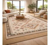 Taidianolp Tapis Salon Décoration,Carpet géométrique Vintage Beige, Marron, Rouge, Bleu, Gris, 180 x 260 cm,Grand Tapis Chambre Moderne à Poils Ras Moquette,Lavable en Machine