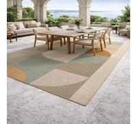 Taidianolp Tapis Salon Décoration,Couleurs Neutres géométriques Modernes Beige, Gris, Orange et Bleu, 180 x 270 cm,Tapis Doux Poils Courts Lavable, Dessous antidérapant,