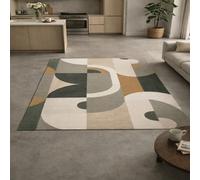 Taidianolp Tapis Salon Décoration,Moderne, géométrique, Abstrait, Vert, Gris, Beige, Couleurs Neutres, 120 x 170 cm,Tapis Poil Ras pour Chambre,Buanderie,Accessoires Cuisine et Maison