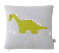 Taie de coussin coton bio tricoté dino