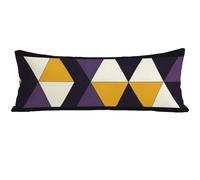 Taie de Traversin 120 cm Noir Taie Oreiller 120 x 40 cm, Géométrie Housse de Coussin Rectangulaire Velour, Housse de Traversin Latéral Long Coussin Grossesse pour Chambre Lit Canape Cadeau O0-611