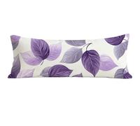 Taie de Traversin 120 cm Violet Taie Oreiller 120 x 40 cm, Feuille Housse de Coussin Rectangulaire Velour, Housse de Traversin Latéral Long Coussin Grossesse pour Chambre Lit Canape Cadeau O0-645