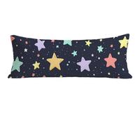Taie de Traversin 135 cm Noir Taie Oreiller 135 x 45 cm, Étoile Housse de Coussin Velour, Housse de Traversin Impression Recto Verso, Latéral Long Coussin Grossesse pour Chambre Lit Canape O0-589