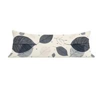 Taie de Traversin 140 cm Gris Housse de Traversin 40x140 cm Feuille, Long Taies d'oreiller Velours avec Fermeture Éclair Invisible, Corps Orthopédique Maternité, Douce Confort, pour lit Canapé dg-593