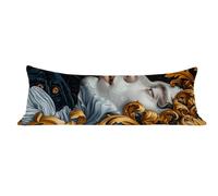 Taie de Traversin 145 cm Or Housse de Traversin 40x145 cm Abstrait, Long Taies d'oreiller Lin avec Fermeture Éclair Invisible, Corps Orthopédique Maternité,Confort Respirante, pour lit Canapé dg-615