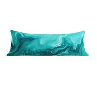 Taie de Traversin 150 cm Turquoise Housse de Traversin 50x150 cm Abstrait, Long Taies d'oreiller Lin avec Fermeture Éclair Invisible, Corps Orthopédique Maternité,Confort Respirante, lit Canapé dg-83