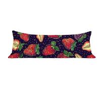 Taie de Traversin 180 cm Marine Housse de Traversin 60x180 cm Fraise, Long Taies D'oreiller Lin avec Fermeture Éclair Invisible, Corps Orthopédique Maternité,Confort Respirante, pour lit Canapé dg-625