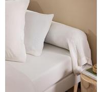 Taie de traversin 43x115 Gaze de Coton Blanc Terre de Nuit NOA