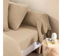 Taie de traversin 43x205 Gaze de Coton Beige Terre de Nuit NOA