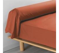 Taie de traversin 85x185 cm percale uni 78 fils percaline +p. bourdon Terracotta Rouge G