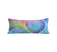 Taie de Traversin 90 cm Arc-en-Ciel Taie d'oreiller 30x90 cm Protege Oreiller, Velour Housses Coussin Amour Imprimée Recto Verso Taille Housse Traversin Side Sleeping Oreiller Cadeau pour Femme G-279