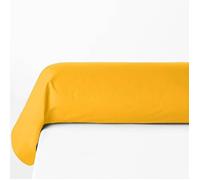 Atmosphera - Taie de traversin Carina Unie 85 x 185 cm Coton 57 fils Ocre