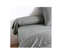 Taie de traversin coton lavé - Kaki 160 cm - CELESTE