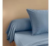 Taie de traversin Coton lavé - SOMEO Bleu 160 cm