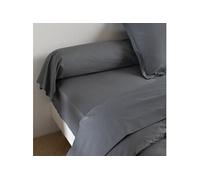 Taie de traversin coton percale Anthracite 140 cm - - MORPHEE