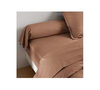 Taie de traversin coton percale Marron 180 cm - - MORPHEE