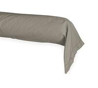 Taie de traversin cylindrique Paris en Coton, Housse avec Un côté fermé et Boutons Pression (Cm. 40x240, Taupe)