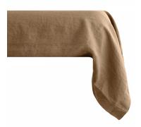 Taie de traversin PALACE pur coton lavé 195x43 cm uni marron cognac