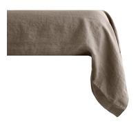 Taie de traversin PALACE pur coton lavé 195x43 cm uni marron tabac