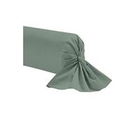 Taie de traversin vert de gris 100% coton 160 cm